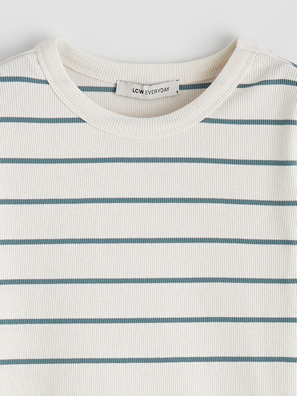 Yeşil Bisiklet Yaka Çizgili Kadın Body-1