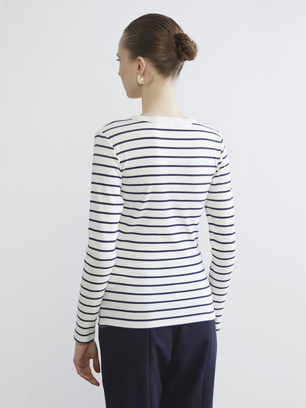 Striped Crew Neck Bodysuit-3