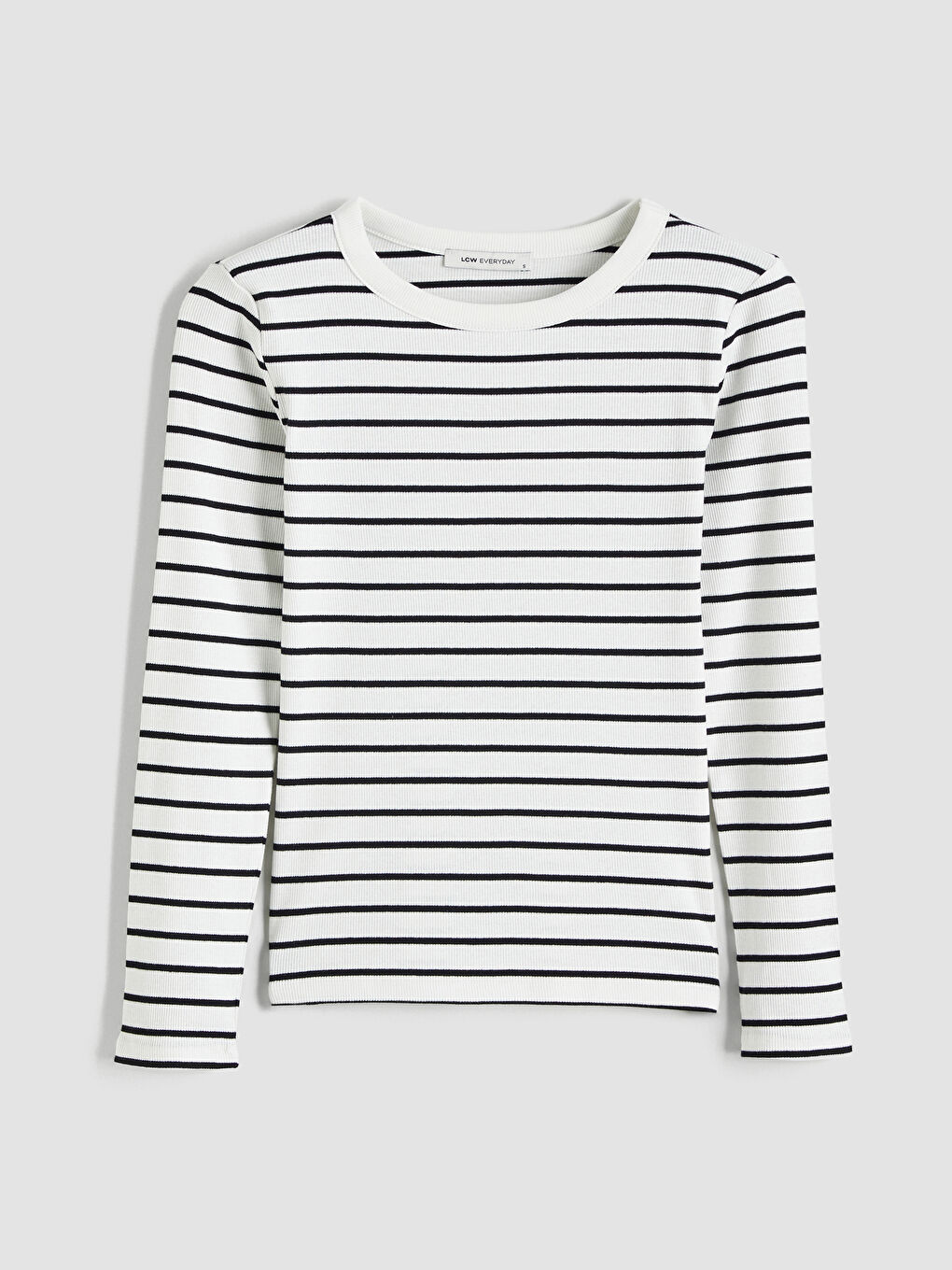 Женское полосатое боди с круглым вырезом-4