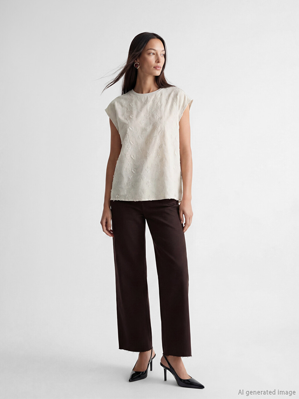 Embroidered 100% Cotton Women's T-Shirt-1
