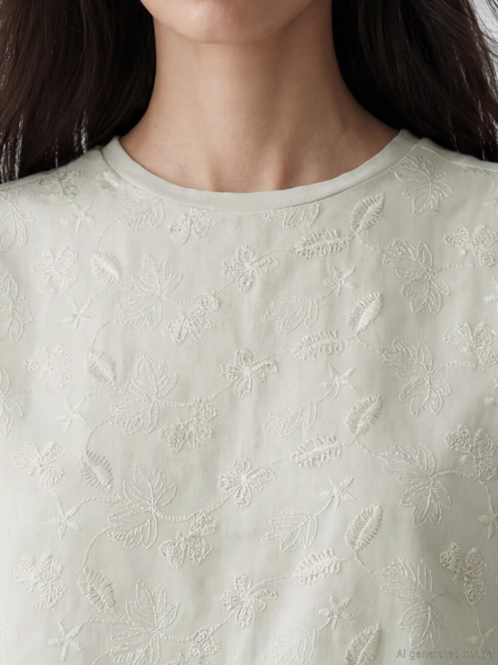 Embroidered 100% Cotton Women's T-Shirt-2