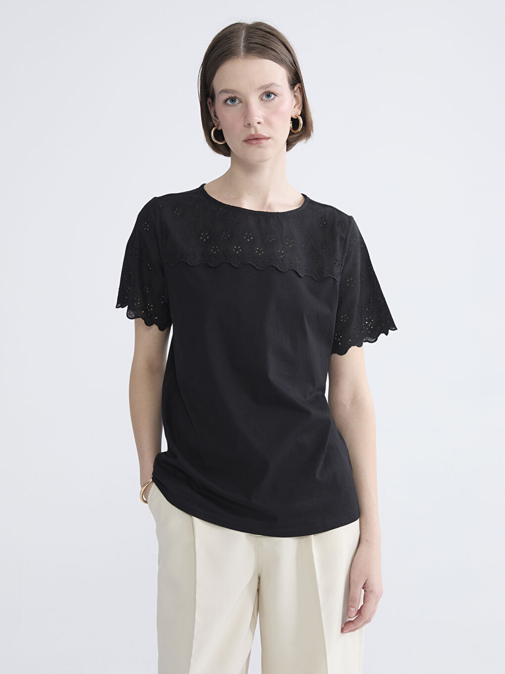 Женщины Черный Футболка