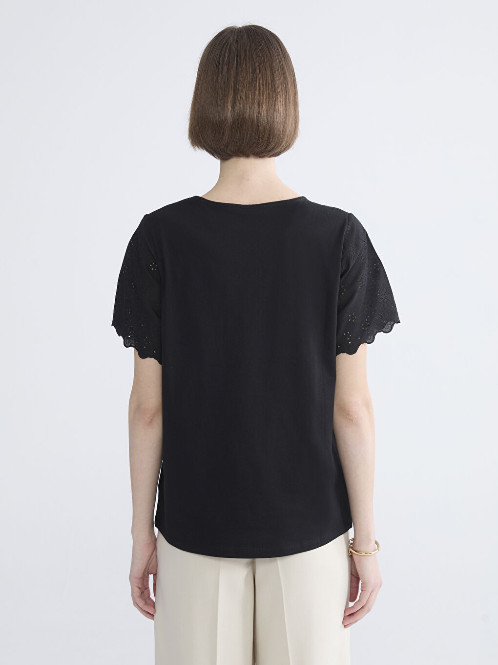 Женщины Черный Футболка-3