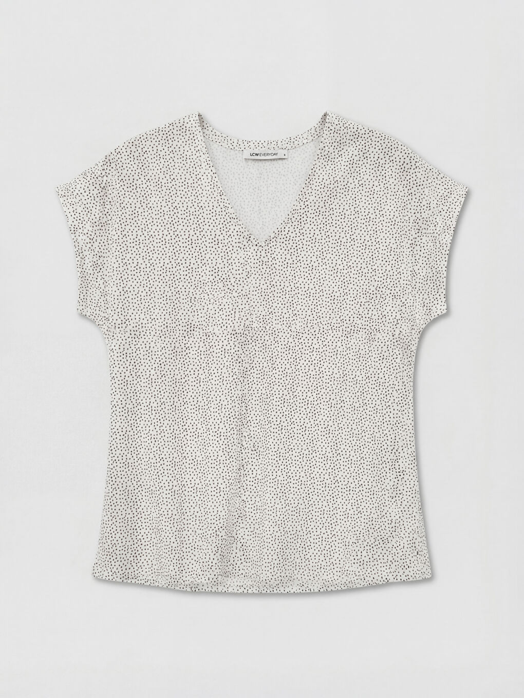 V Neck Polka Dot Women's T-Shirt-3