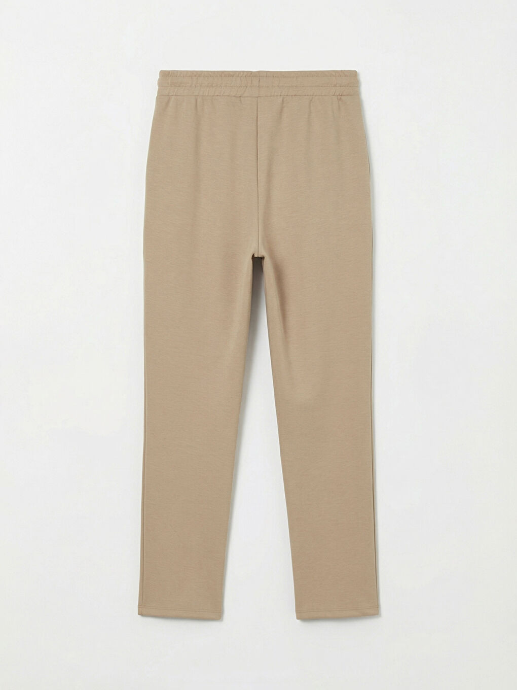 Bej Beli Lastikli Soft Touch Kadın Eşofman Altı-6