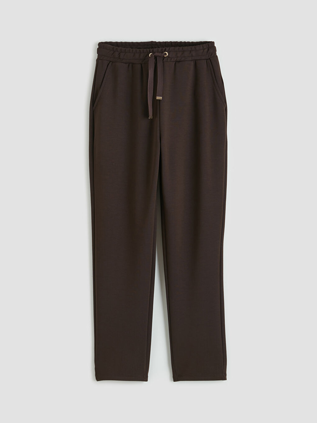 Kahverengi Beli Lastikli Soft Touch Kadın Eşofman Altı