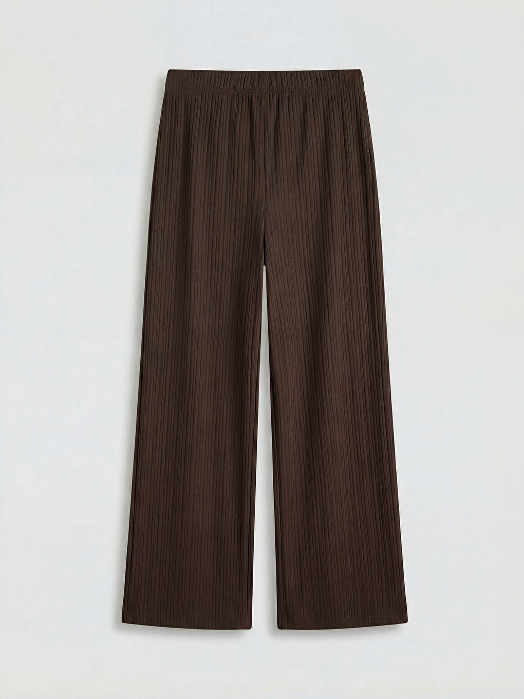 Kahverengi Beli Lastikli Dokulu Kadın Pantolon-1