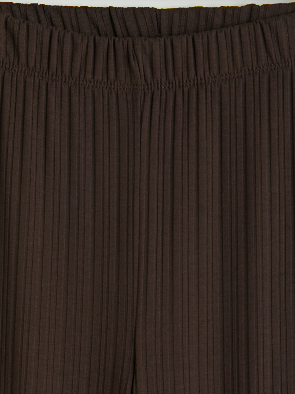 Kahverengi Beli Lastikli Dokulu Kadın Pantolon-2