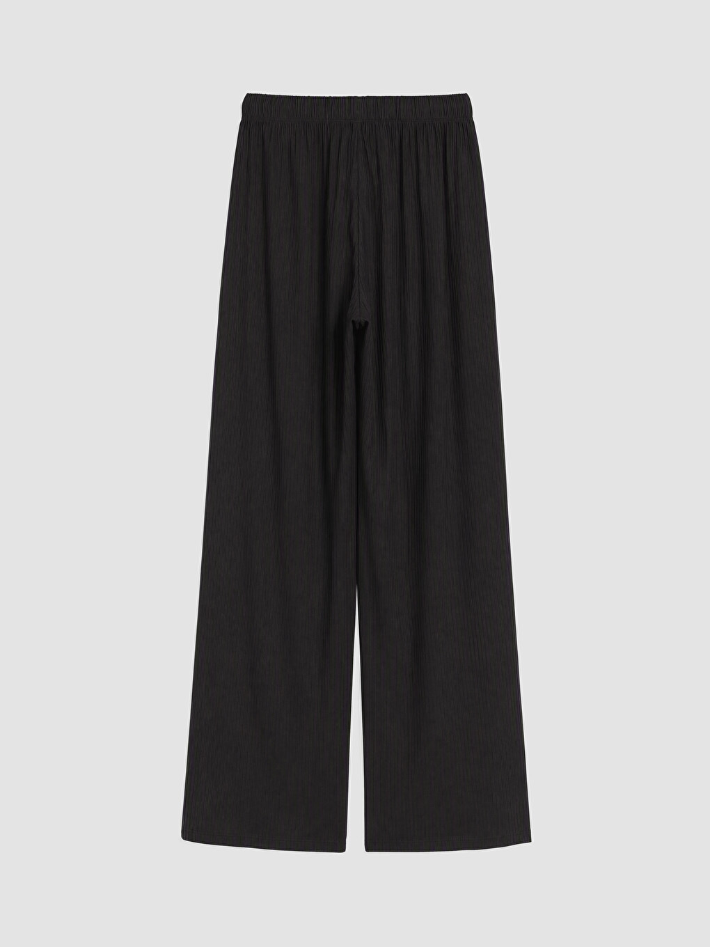 Textured Women's Trousers With Elastic Waistband-5