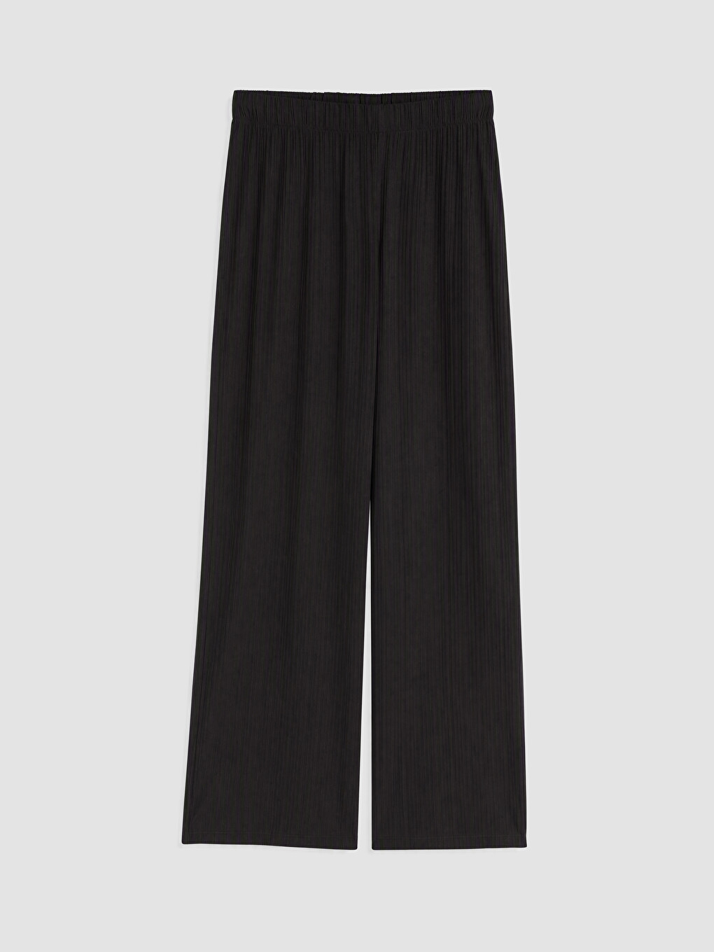 Textured Women's Trousers With Elastic Waistband-7