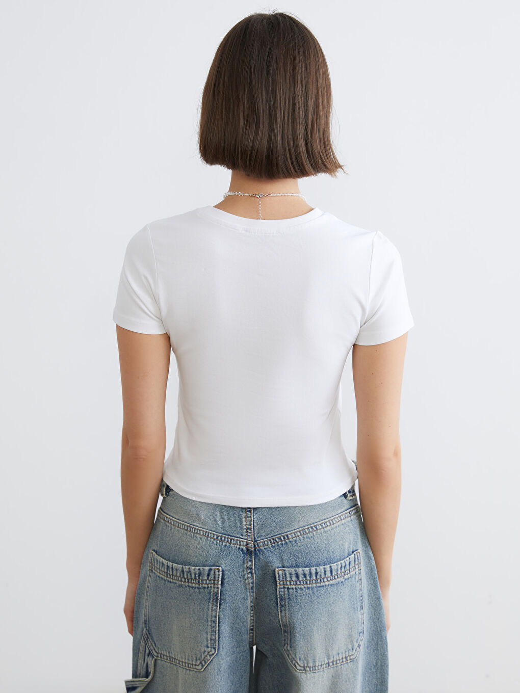 Женщины Белый Кроп-топ-3