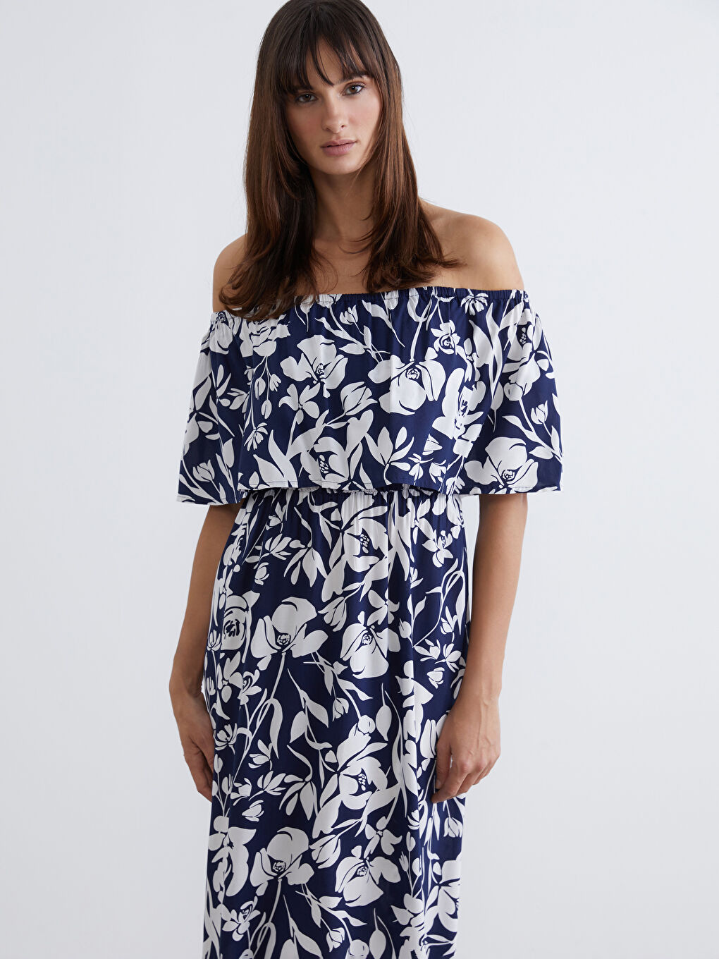 Женщины Синий Платье-1