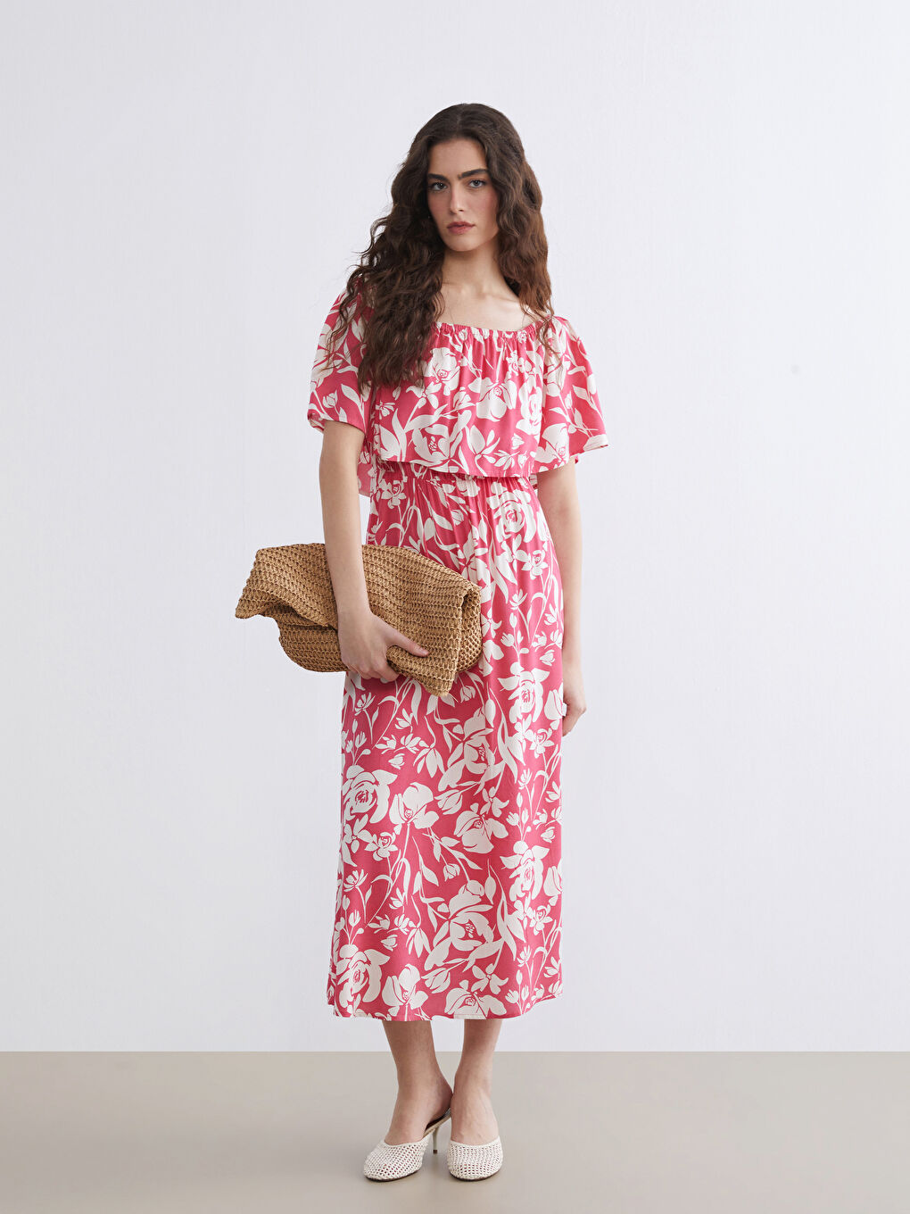 Женщины Розовый Платье