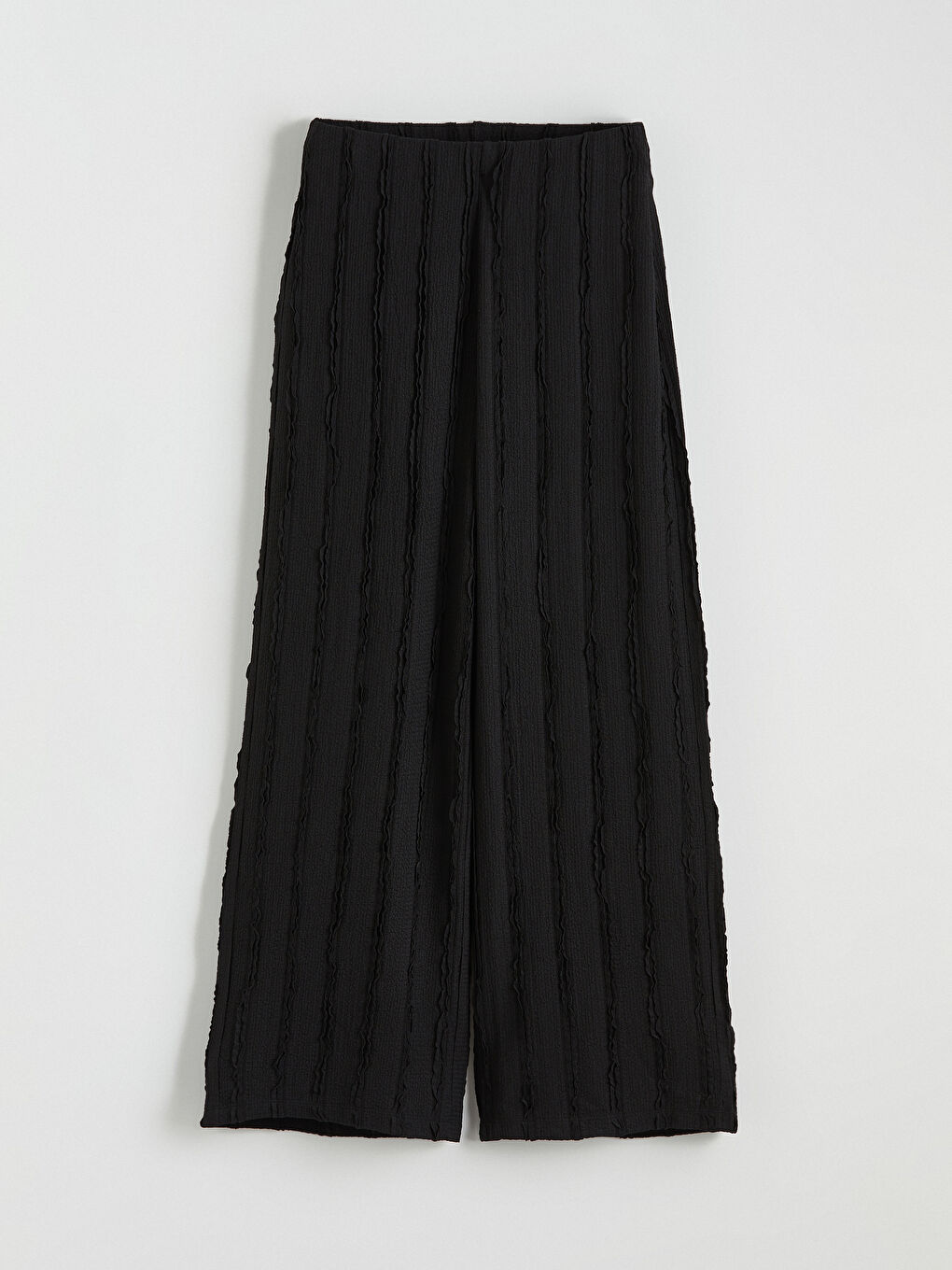 Siyah Beli Lastikli Dokulu Kadın Pantolon-4