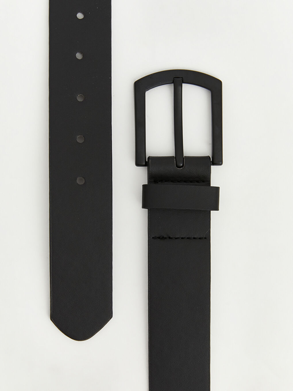 Siyah Deri Görünümlü Erkek Kemer-2