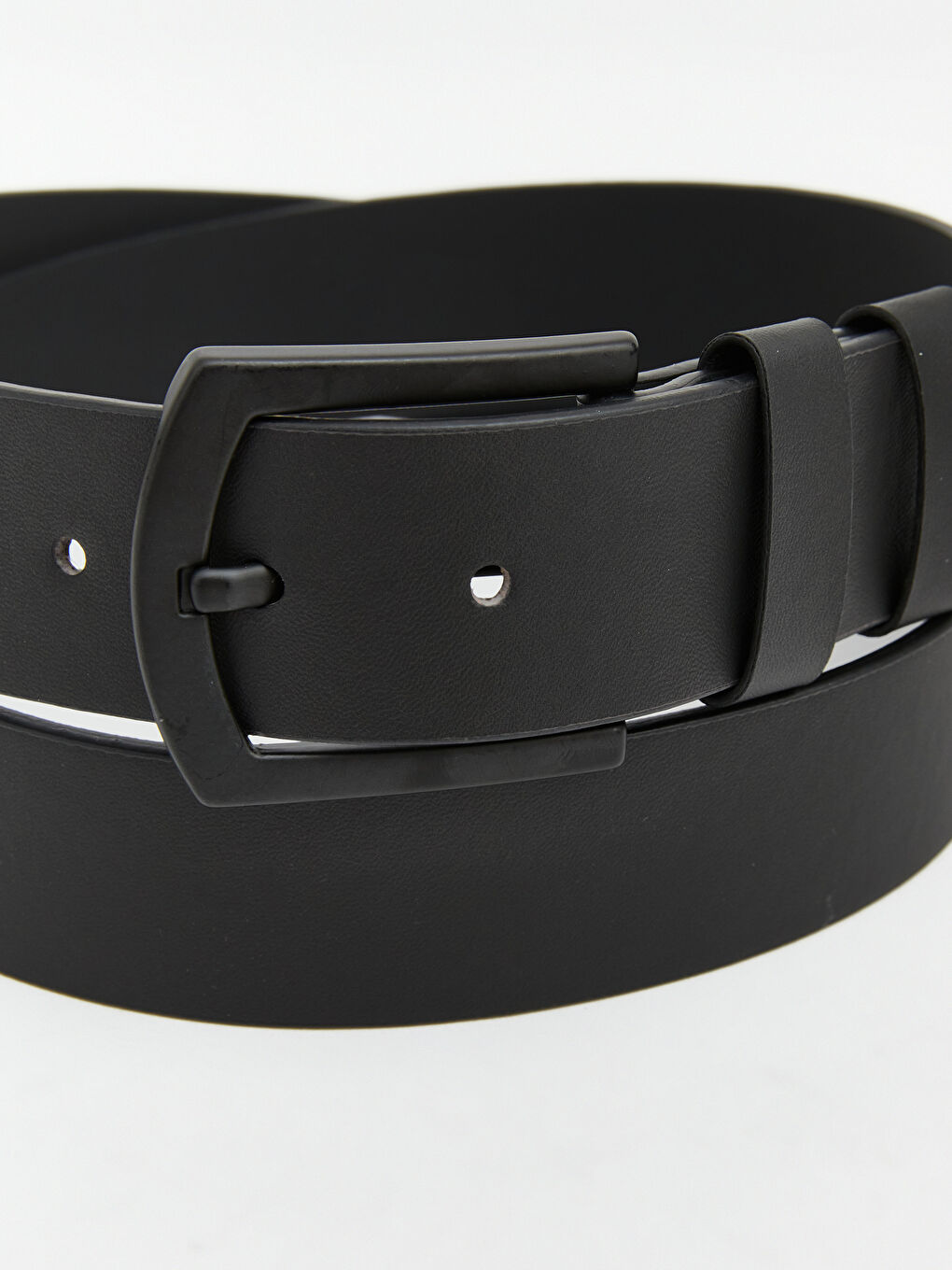 Siyah Deri Görünümlü Erkek Kemer-3