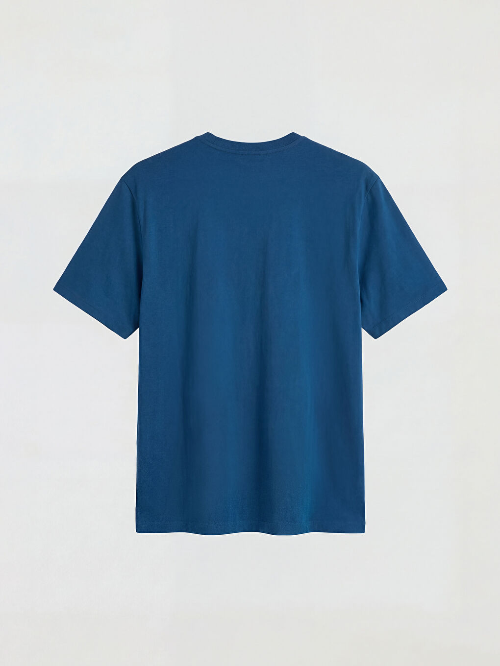 Petrol Bisiklet Yaka Penye Erkek Tişört-1