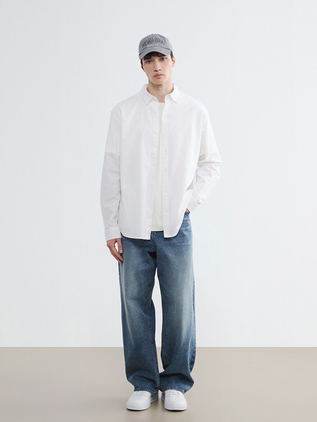 Regular Fit Linen Blend Men's Shirt-1