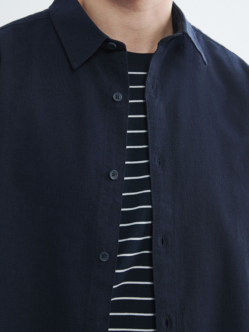 Regular Fit Leinenmischung Herrenhemd-2