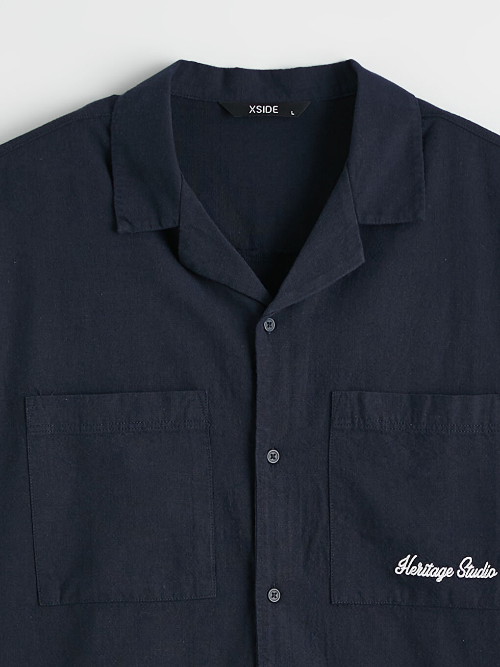 მამაკაცები მუქი ლურჯი პერანგი-5