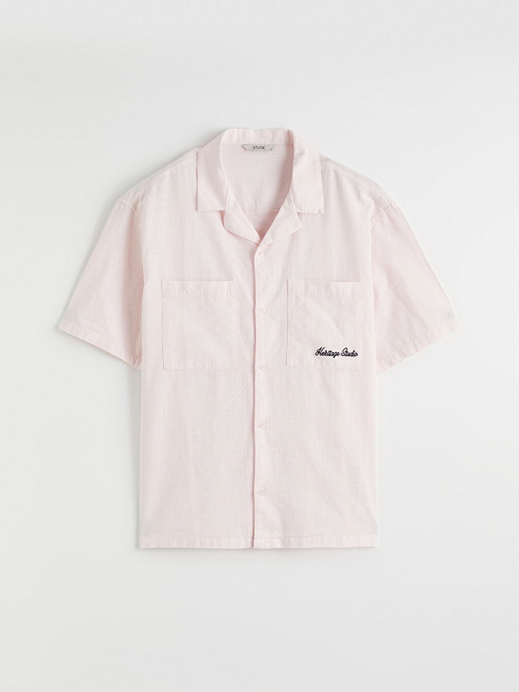 regular fit кестеленген зығыр қоспасы ерлер жейдесі-4