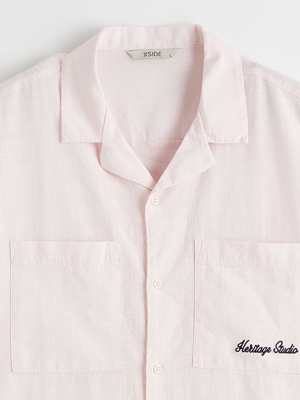 regular fit кестеленген зығыр қоспасы ерлер жейдесі-5