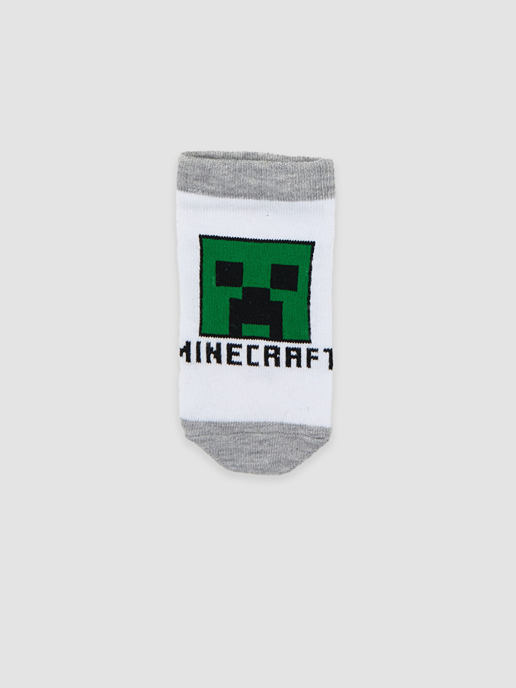 Beyaz Minecraft Baskılı Erkek Çocuk Patik Çorap