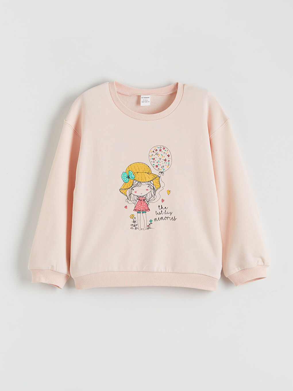Crew Neck Printed Girls' Sweatshirt