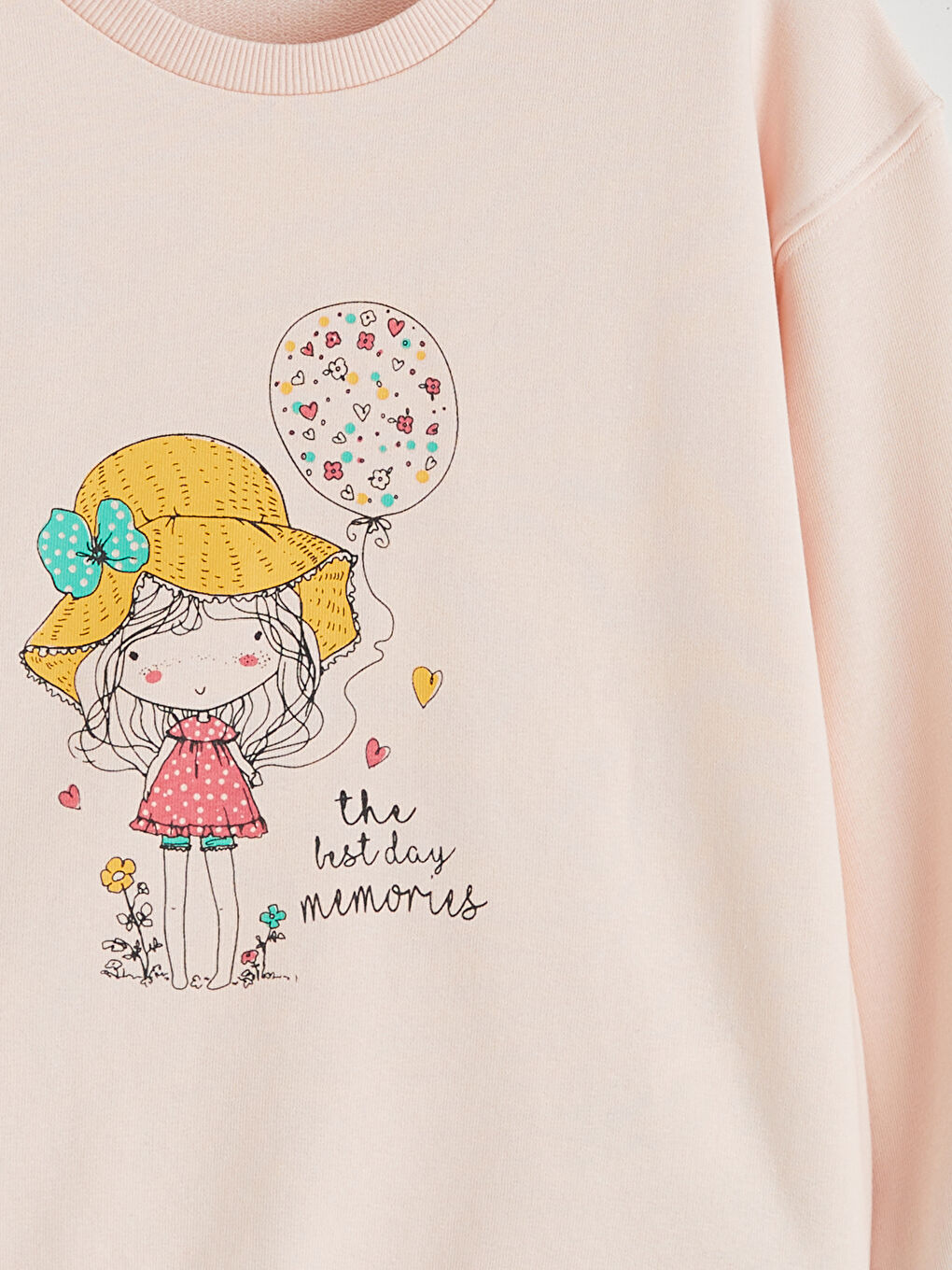 Crew Neck Printed Girls' Sweatshirt-2