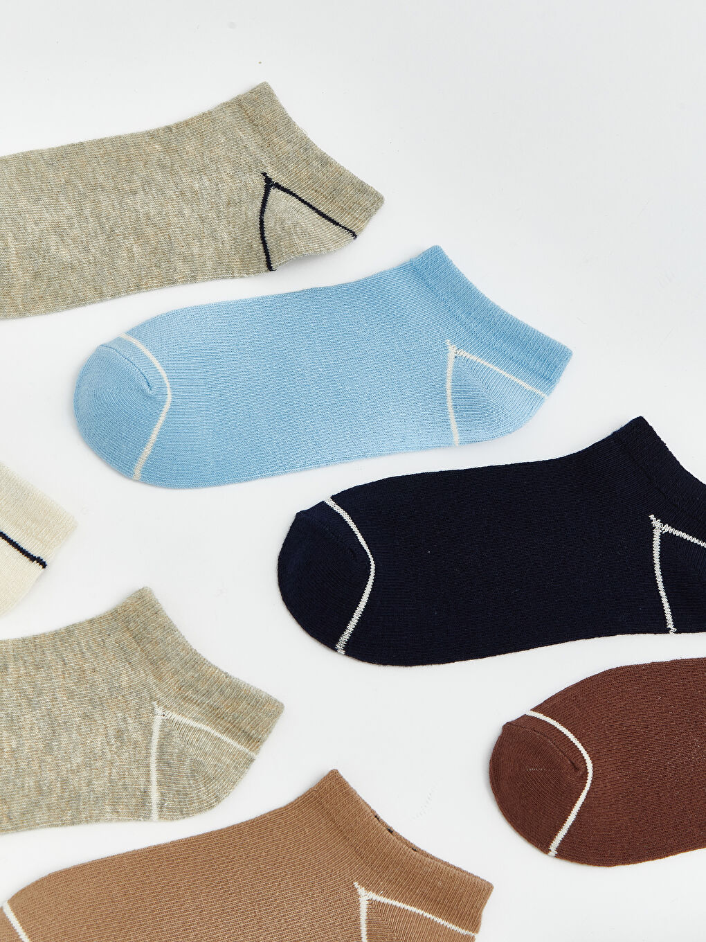 Karışık Çizgili Erkek Çocuk Patik Çorap 7'li-1