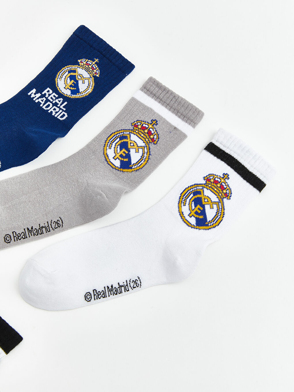Karışık Real Madrid Baskılı Erkek Çocuk Soket Çorap 5'li-1
