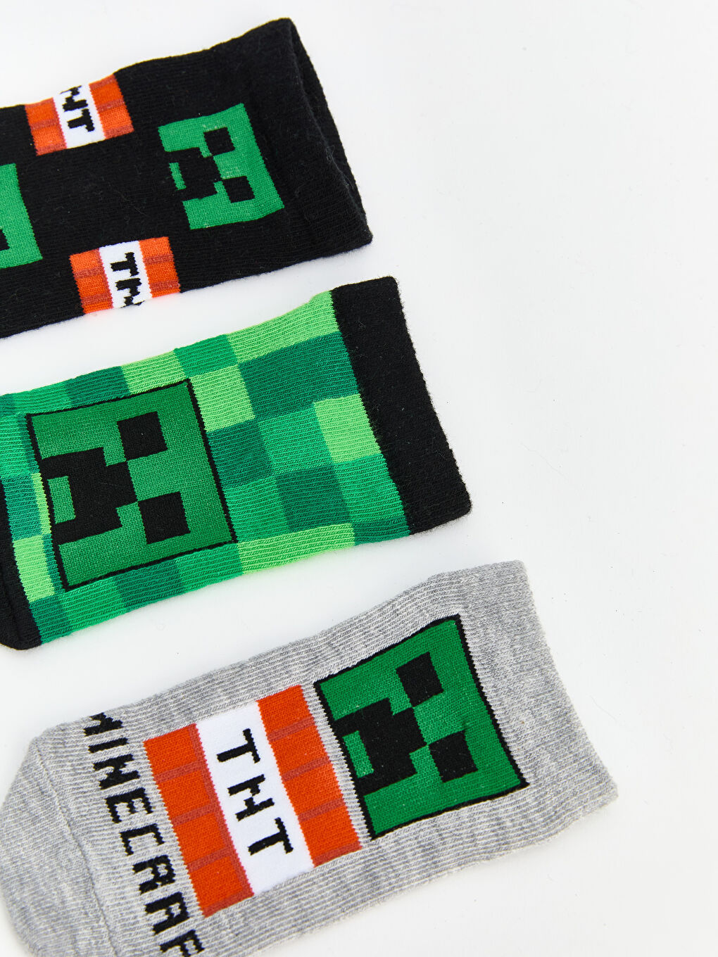 Karışık Minecraft Desenli Erkek Çocuk Patik Çorap 5'li-1