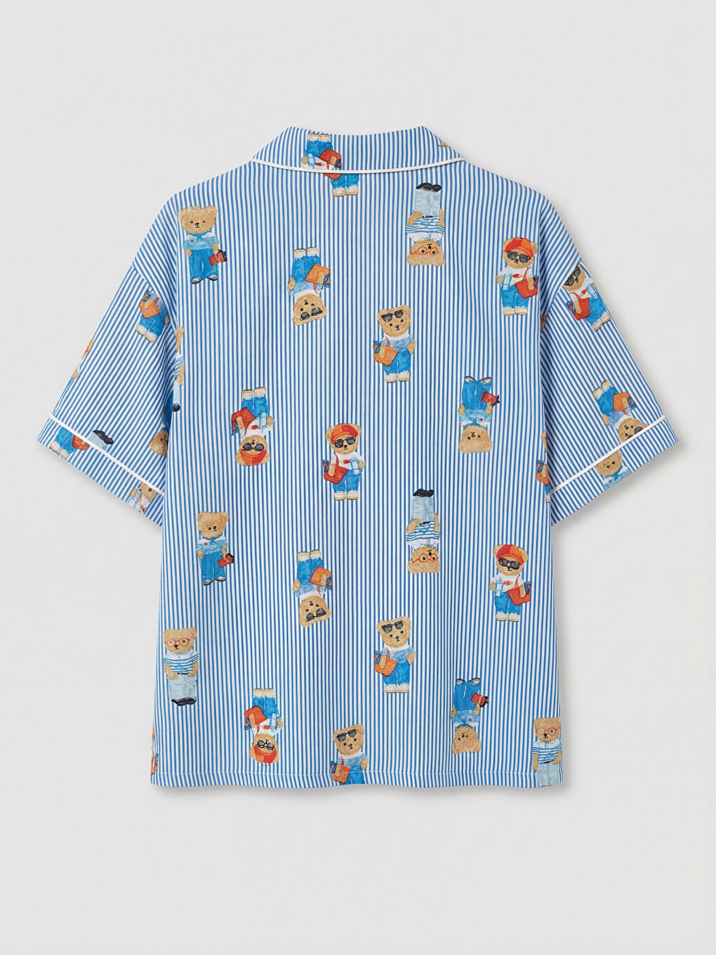 Ekru Ayı Teddy Baskılı Kadın Pijama Takım-2