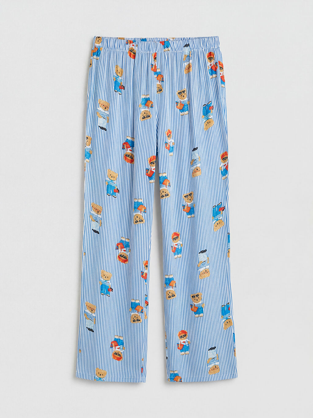 Ekru Ayı Teddy Baskılı Kadın Pijama Takım-3