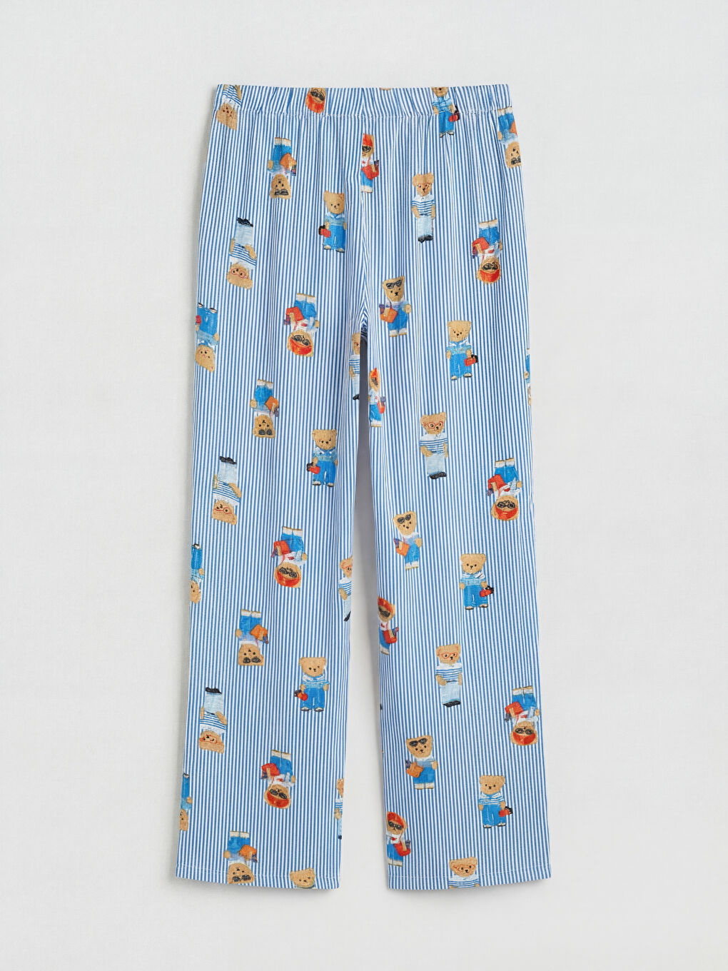 Ekru Ayı Teddy Baskılı Kadın Pijama Takım-4