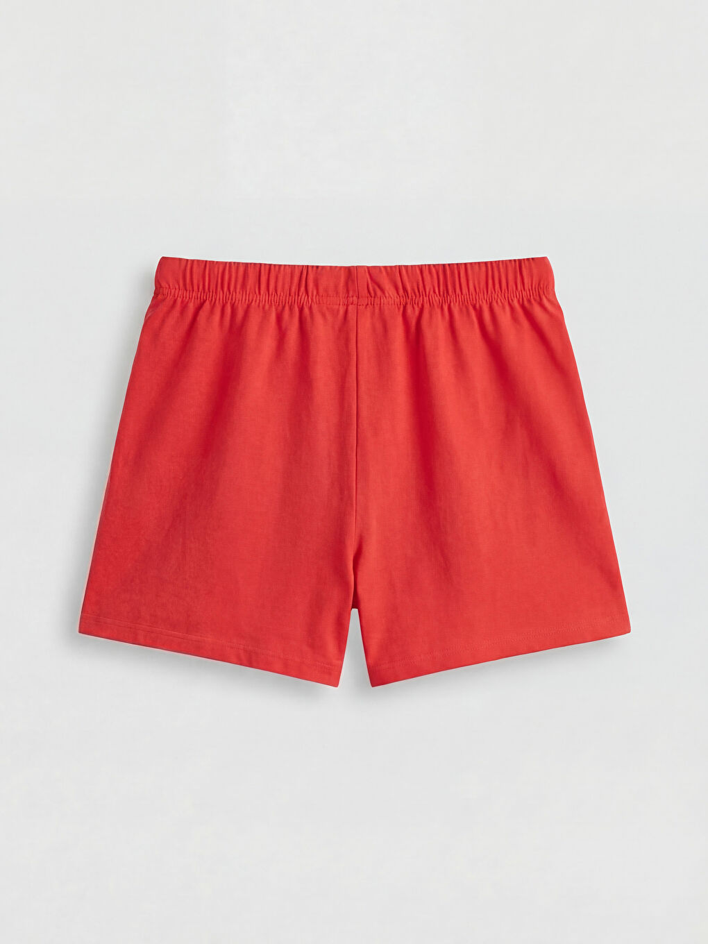 Kırmızı Beli Lastikli Kadın Şort Pijama Altı-1