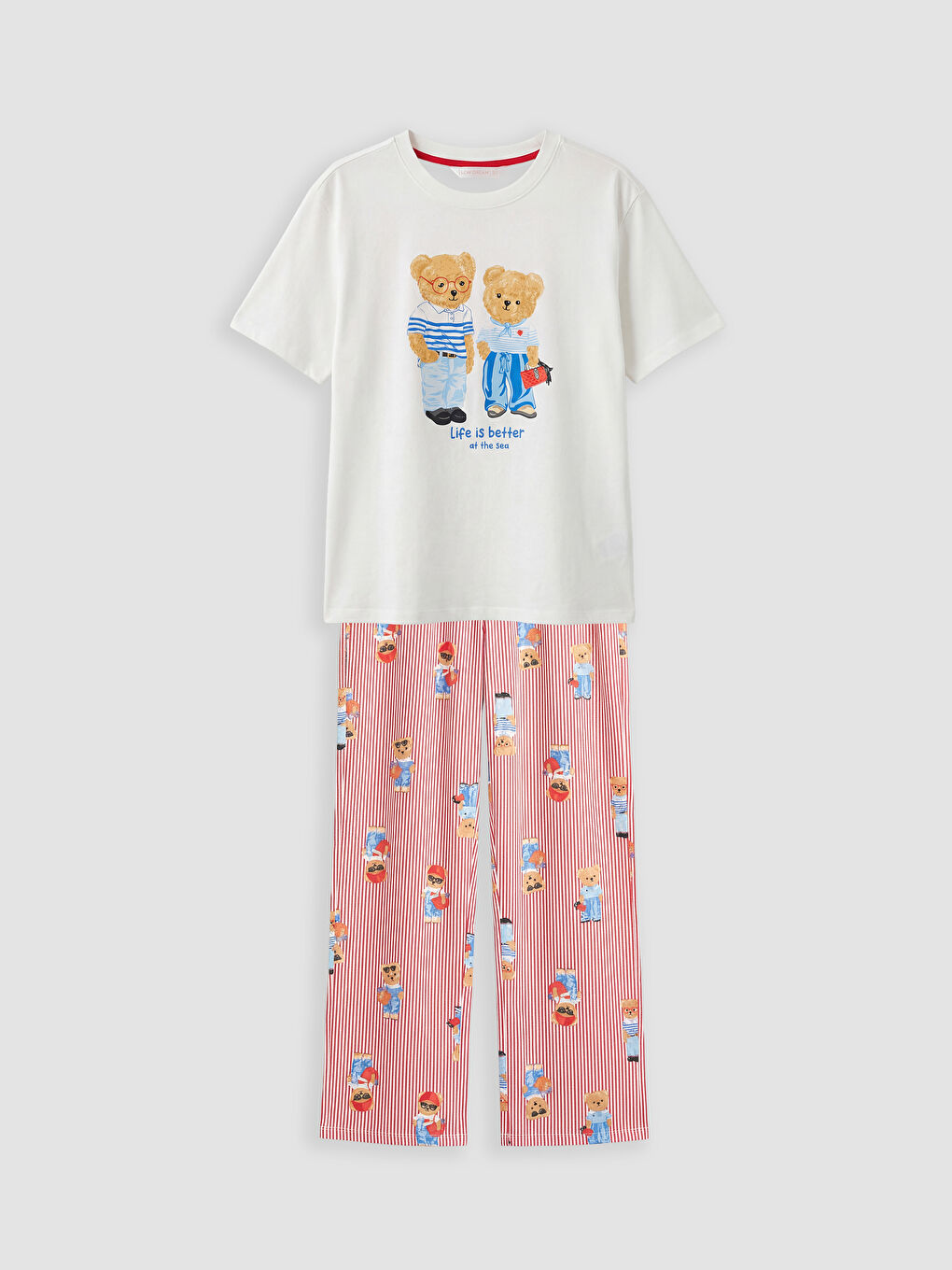 Crew Neck Printed Women's Pyjamas Set