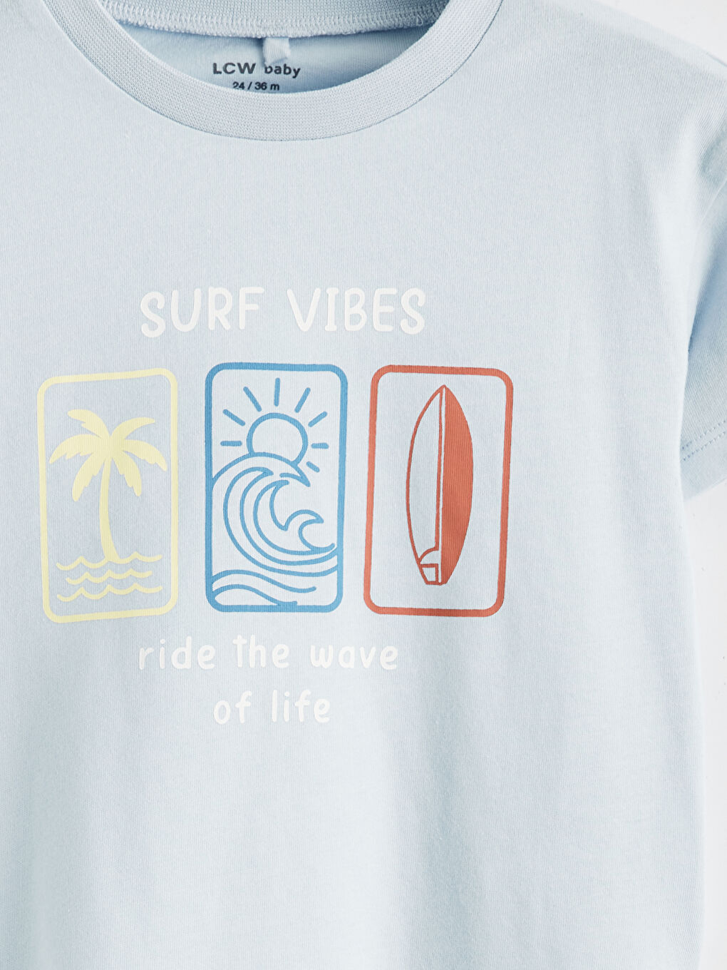 Mavi Bisiklet Yaka Baskılı Erkek Bebek Tişört-2