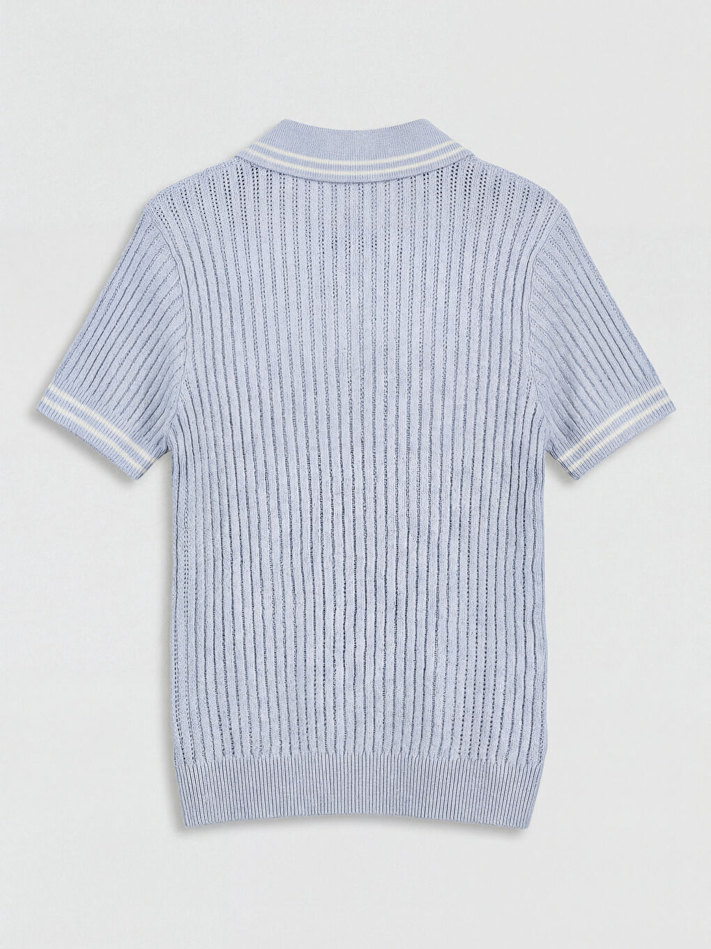 Mavi Polo Yaka Kız Çocuk Triko Kazak-1