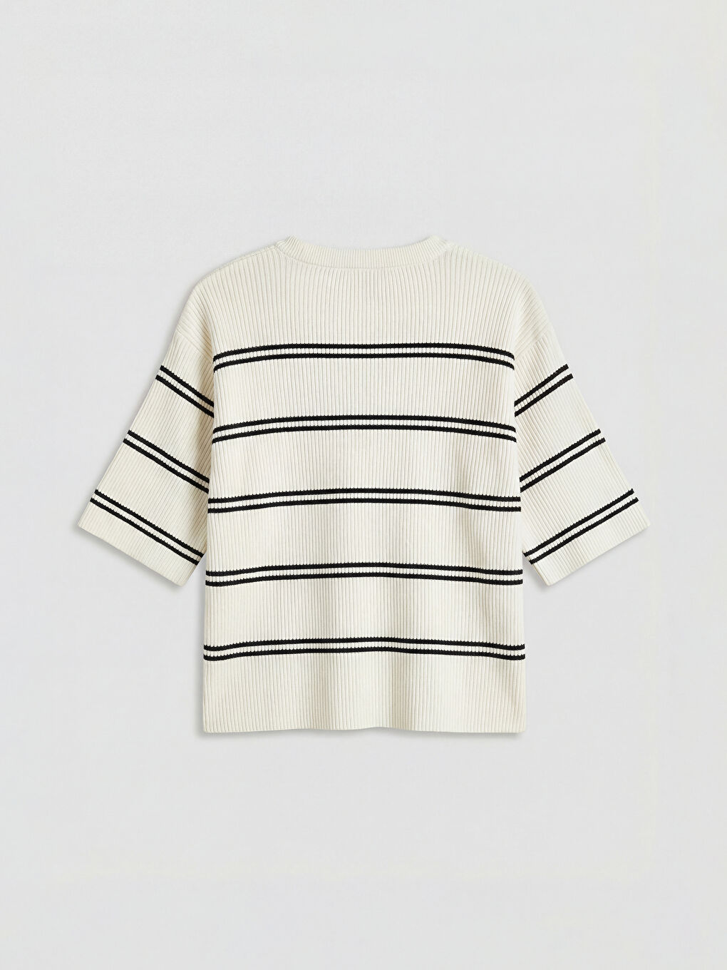 Ekru Bisiklet Yaka Kız Çocuk Triko Kazak-1