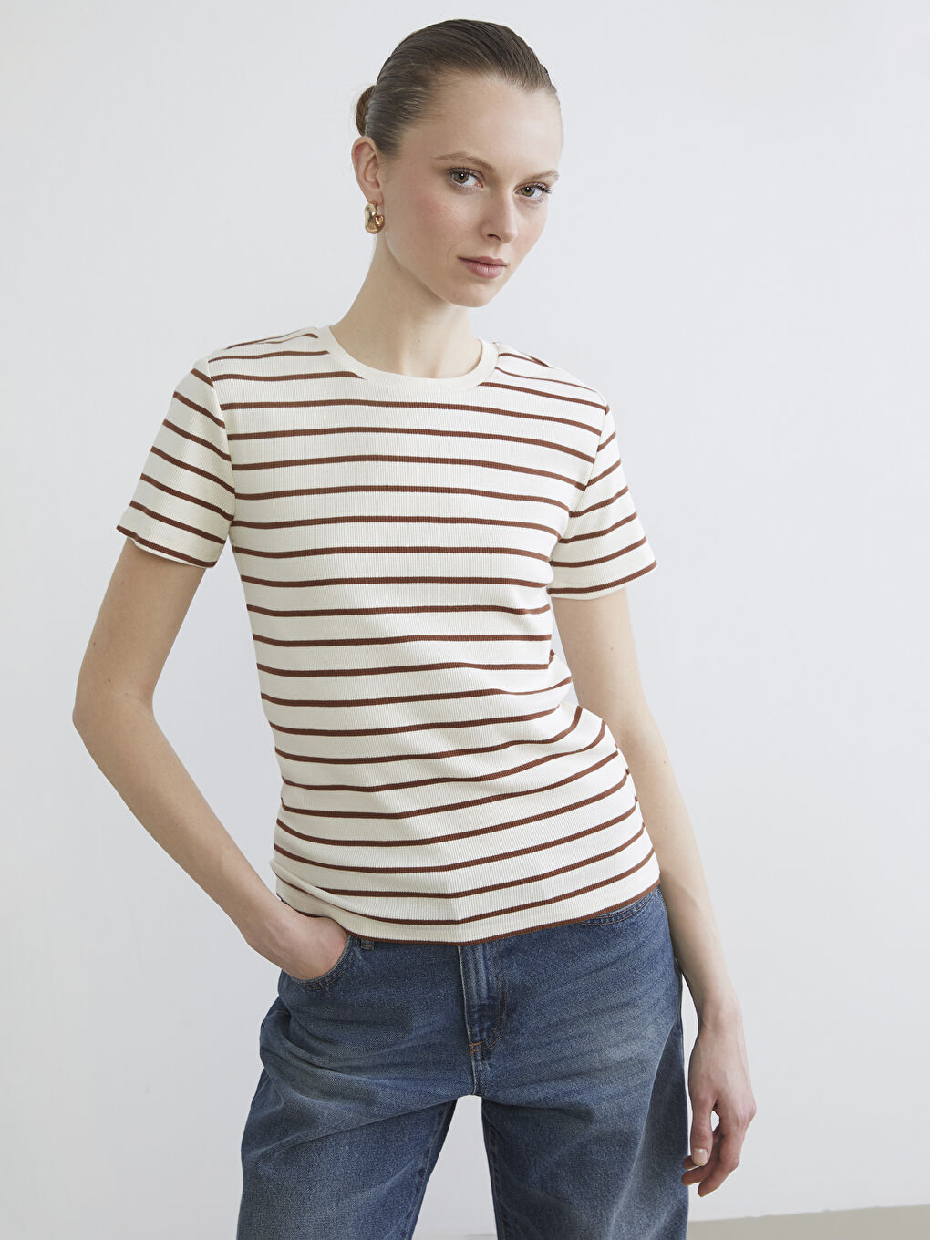 Women's Striped Crew Neck T-Shirt