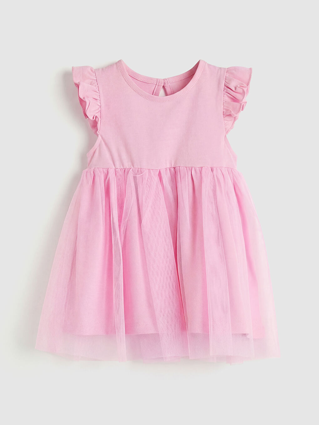 Pembe Fırfır Detaylı Kız Bebek Tütü Elbise