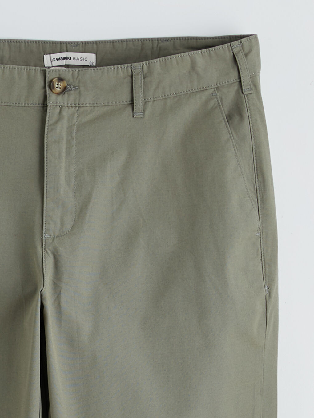 Haki Rahat Kalıp Geniş Paça Erkek Chino Pantolon-4