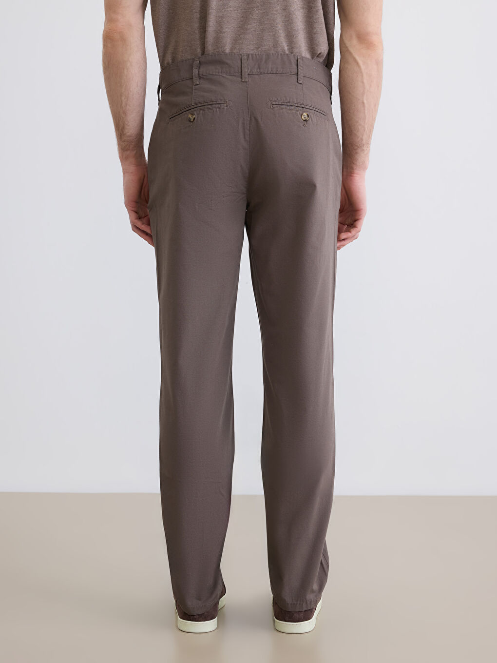 Kahverengi Rahat Kalıp Erkek Chino Pantolon-3