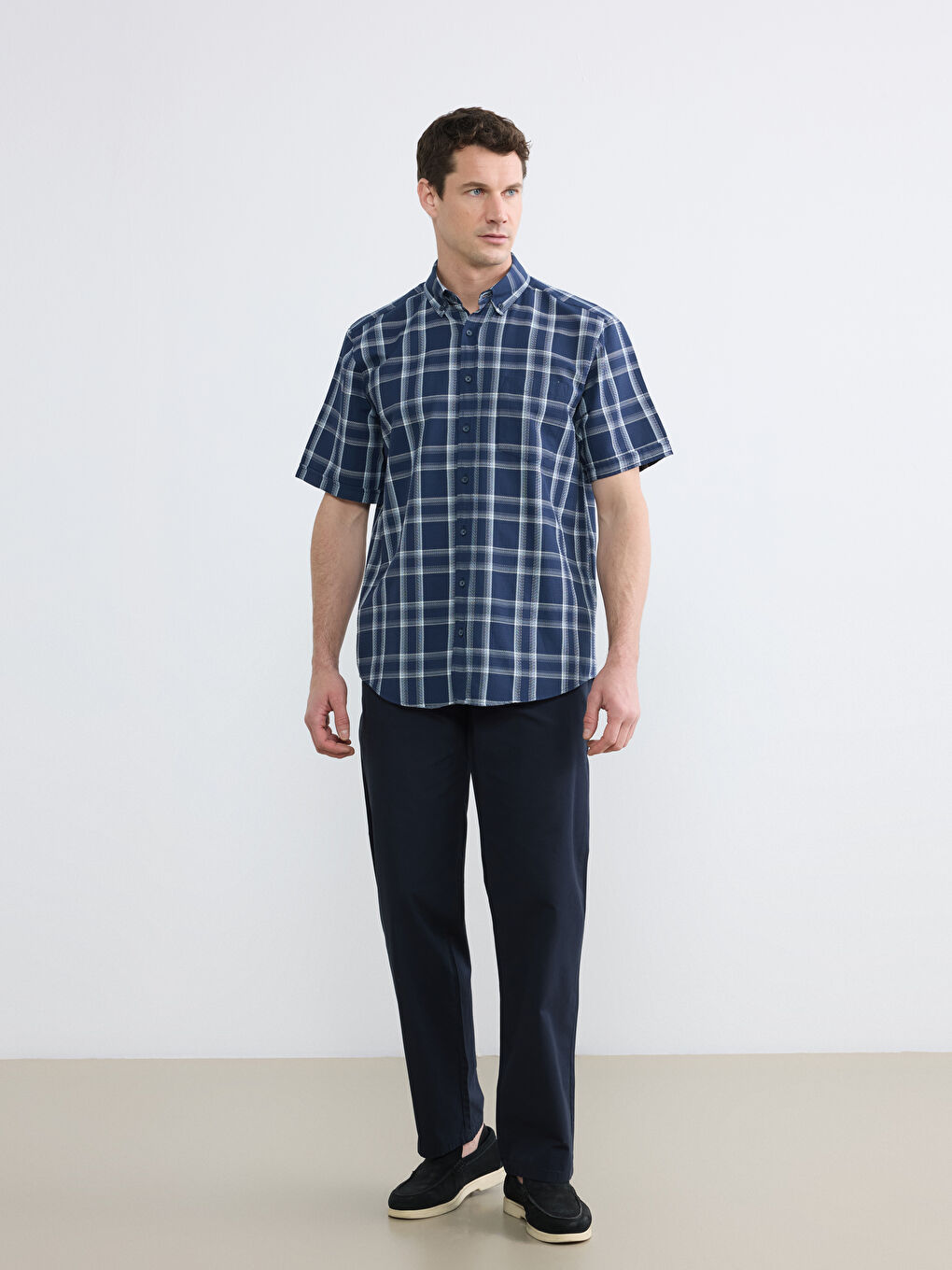 Lacivert Loose Fit Erkek Chino Pantolon