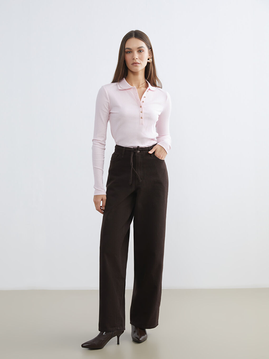 Жіночий боді з коміром-поло-1