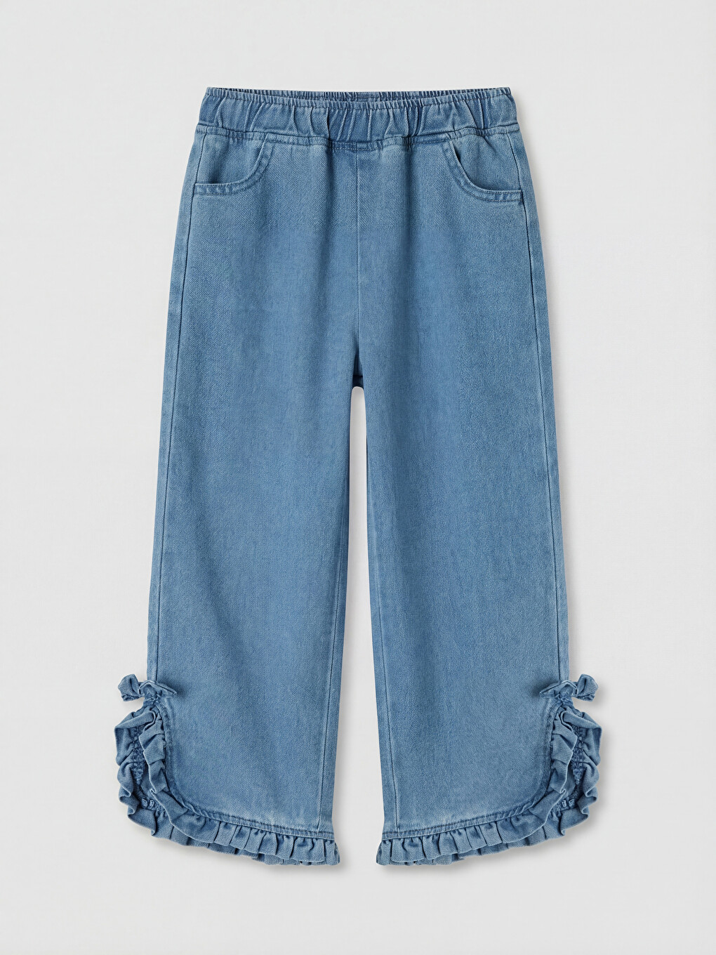 Regular Fit Ruffled Bow Girls' Jeans