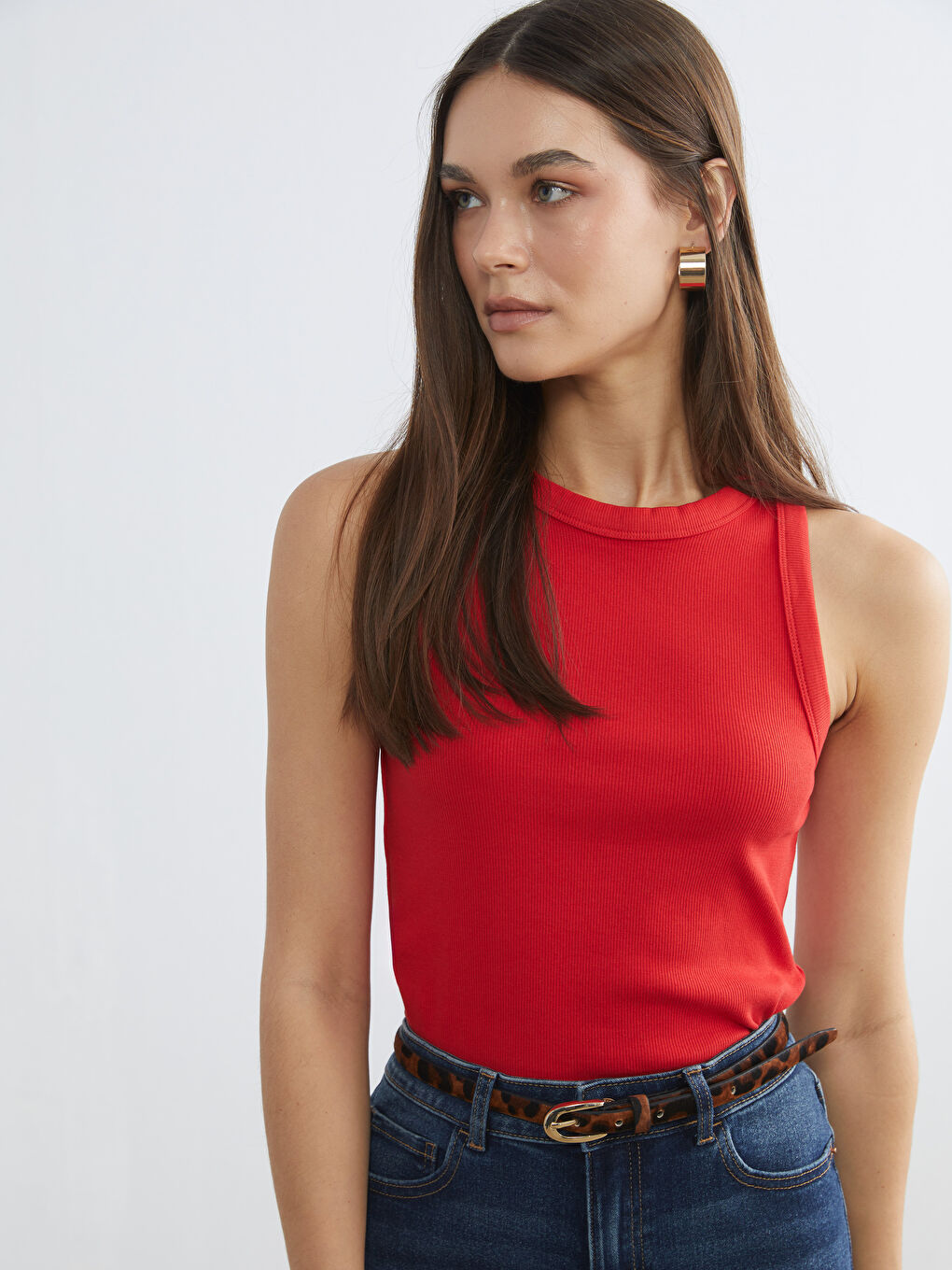 Женщины Красный Майка