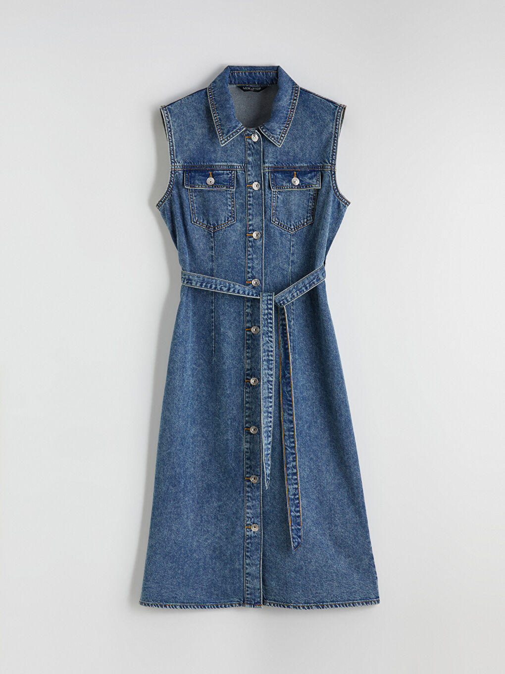 Γυναίκα ΜΠΛΕ Τζιν Φόρεμα-4