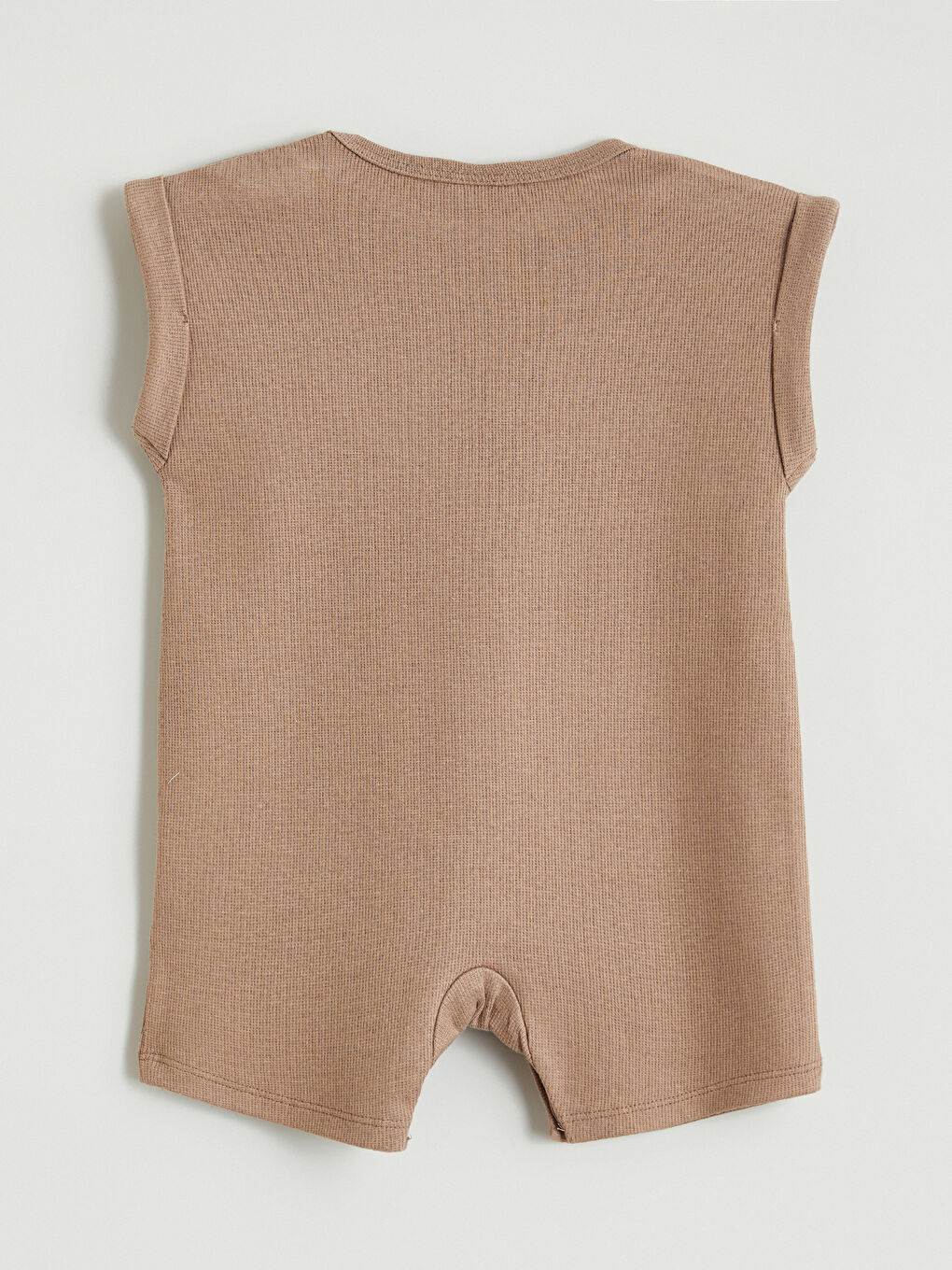 Kahverengi Bisiklet Yaka Desenli Erkek Bebek Tulum 2'li-3